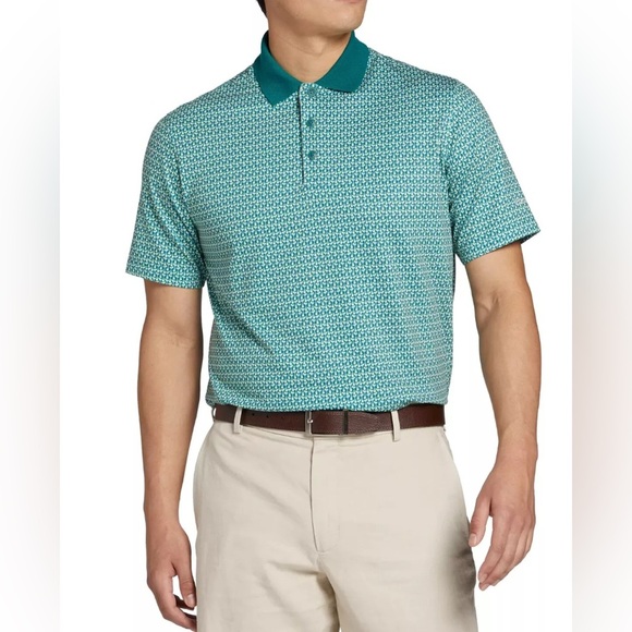 Walter Hagen Men’s Clubhouse Performance 19th Hole Golf Shirt Polo Green New - Picture 2 of 11